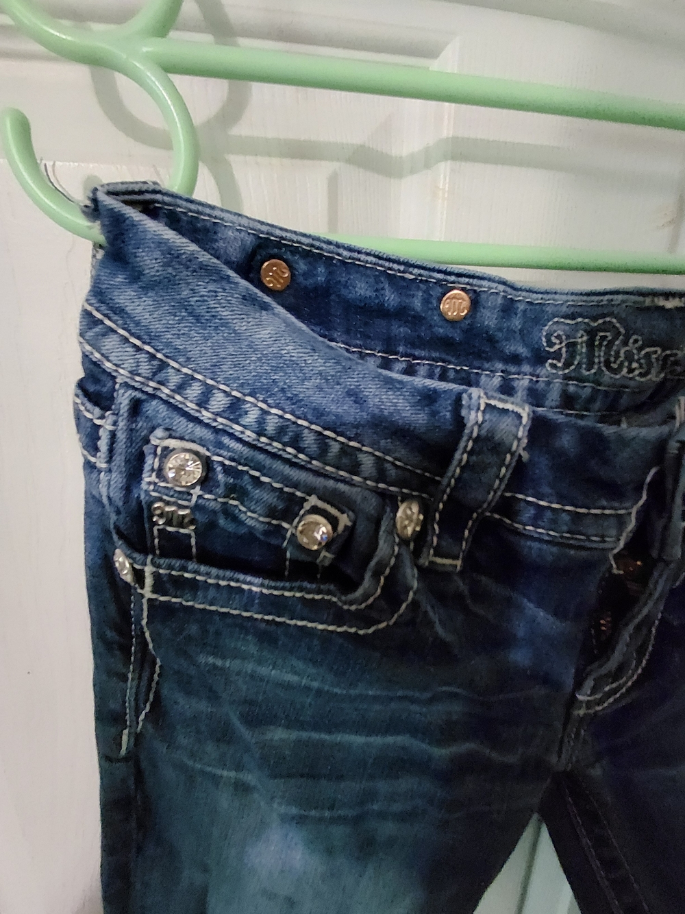 Miss Me Women's Blue Distressed Bootcut Jeans - Picture 4 of 6